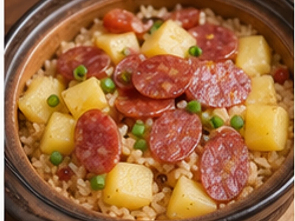腊肠土豆焖饭 成品图