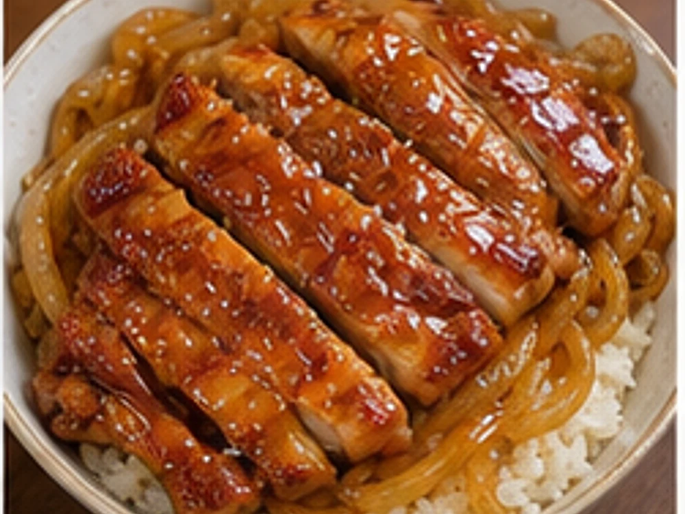 照烧鸡排焖饭 成品图
