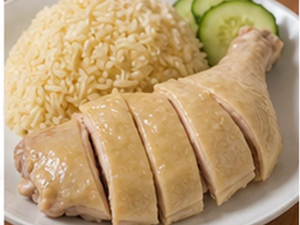 电饭煲简版海南鸡饭 成品图