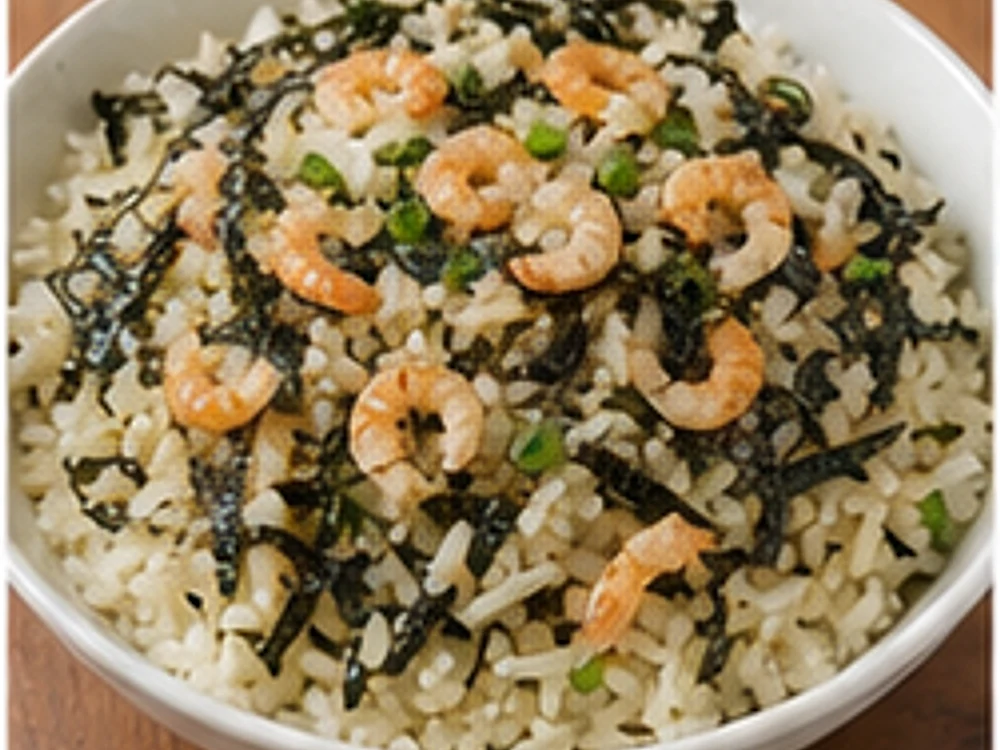 紫菜虾皮焖饭 成品图