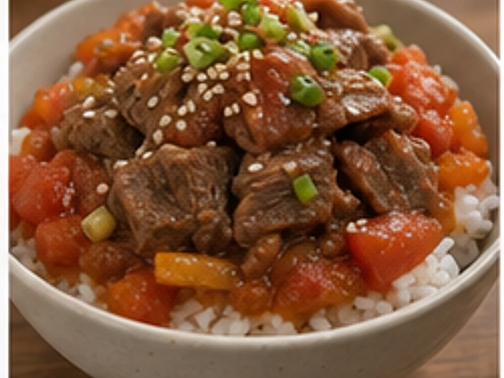 海底捞番茄牛肉拌饭 成品图