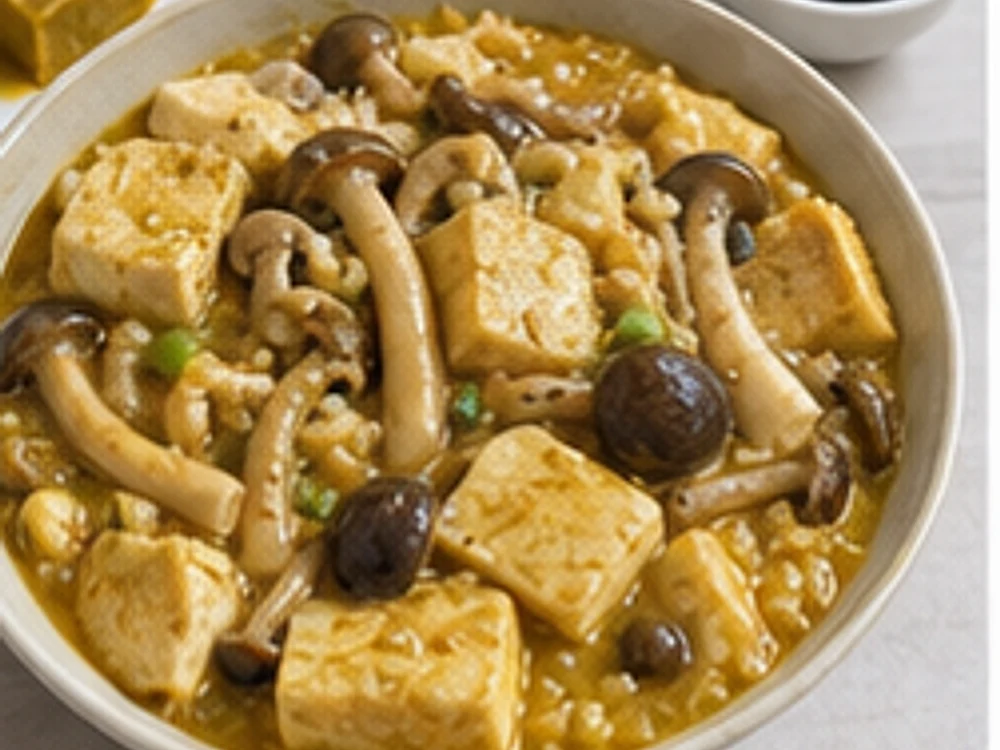 菌菇豆腐焖饭咖喱版 成品图