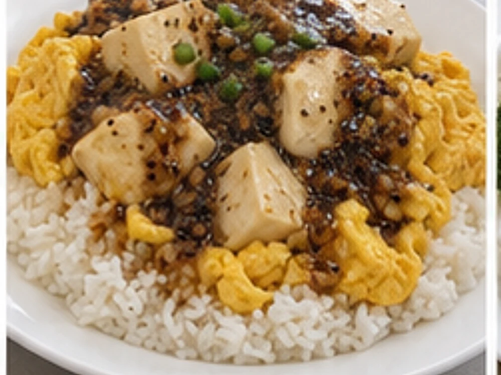 鸡蛋豆腐盖饭黑椒版 成品图
