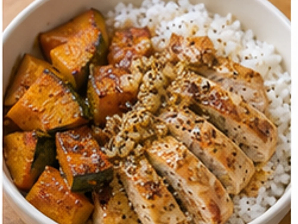 南瓜鸡肉碗黑椒版 成品图