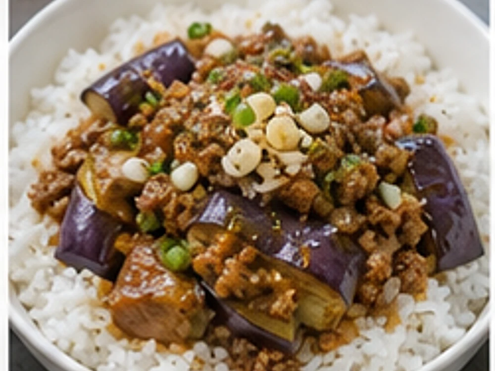 茄子肉末饭蒜香版 成品图