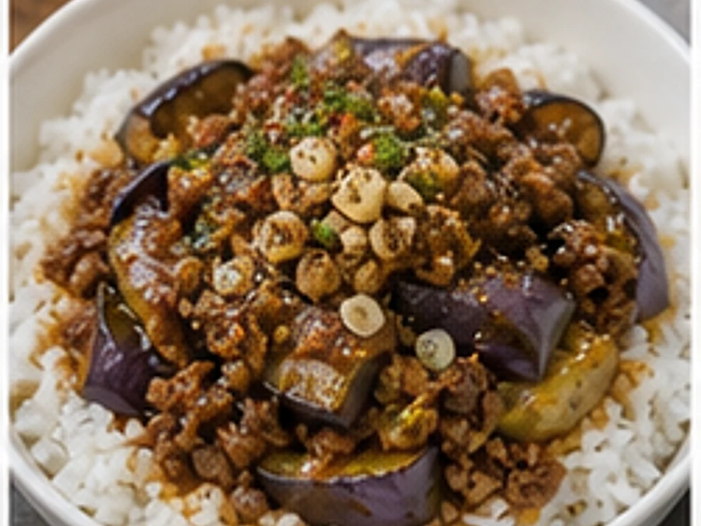 茄子肉末饭黑椒版 成品图