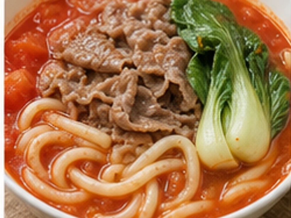 肥牛乌冬一人锅番茄汤底 成品图