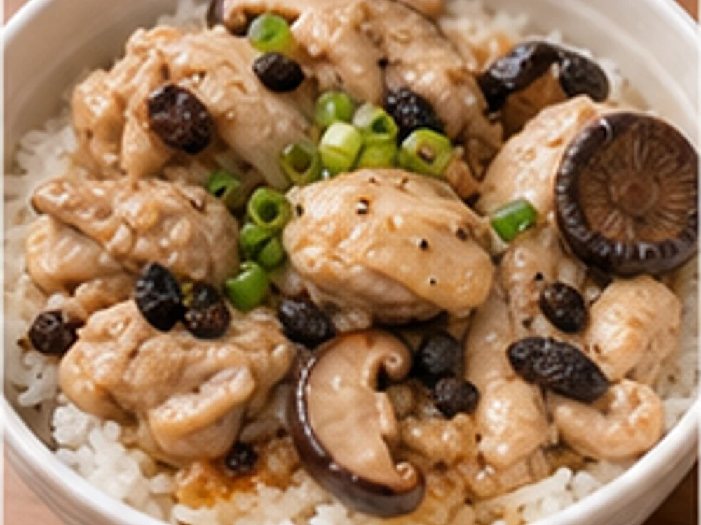 鸡腿香菇蒸饭豉汁版 成品图