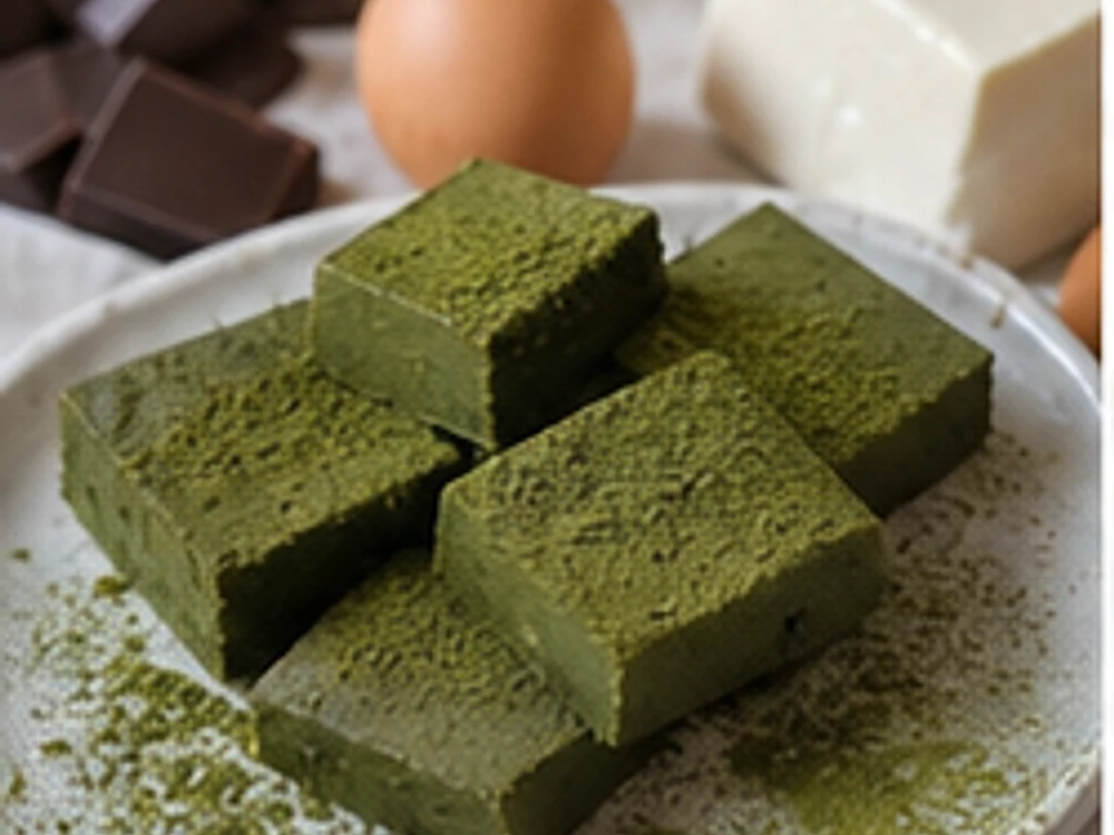 豆腐布朗尼抹茶版 成品图