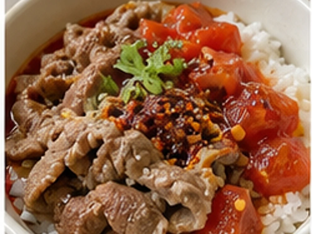 火锅店隐藏番茄牛肉拌饭香辣版 成品图