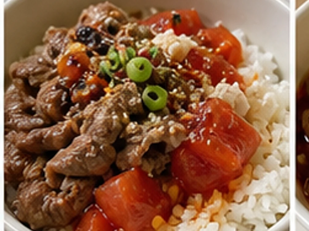 火锅店隐藏番茄牛肉拌饭酸爽版 成品图