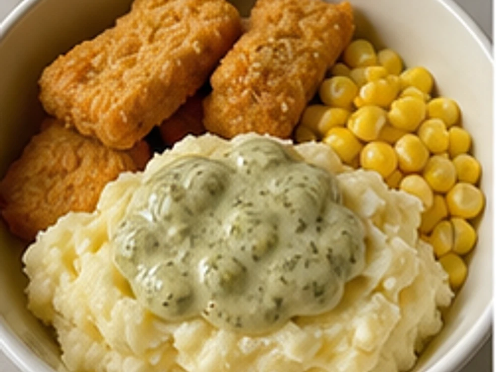 快餐店隐藏鸡块土豆泥碗酸黄瓜版 成品图