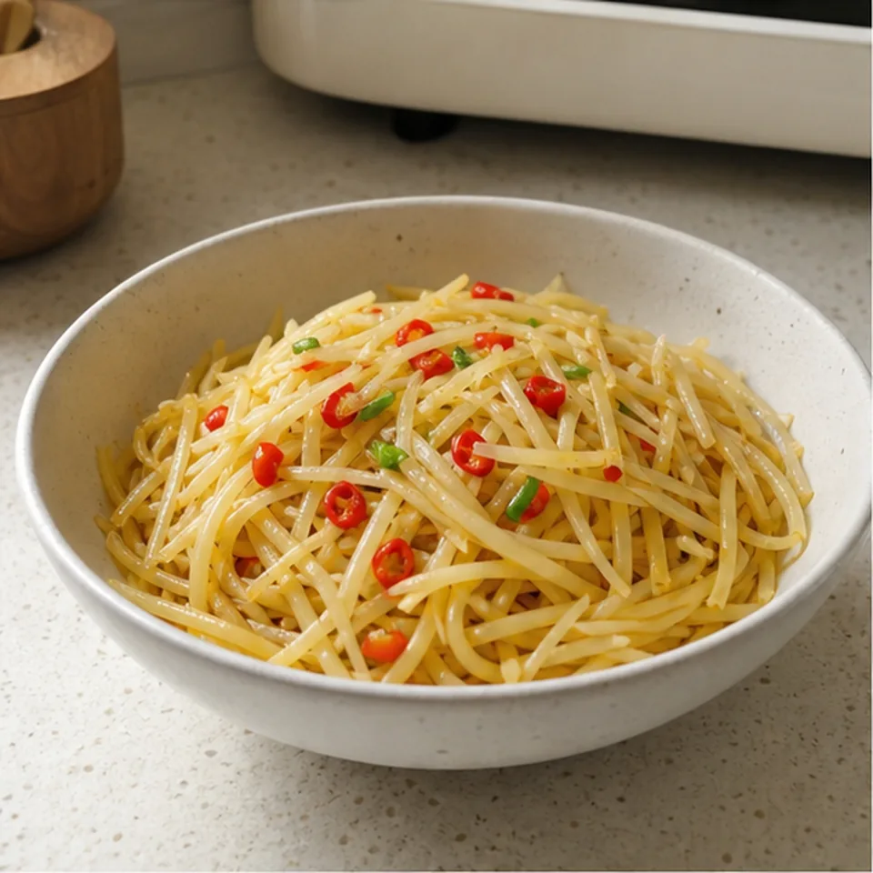 微波酸辣土豆丝 成品图