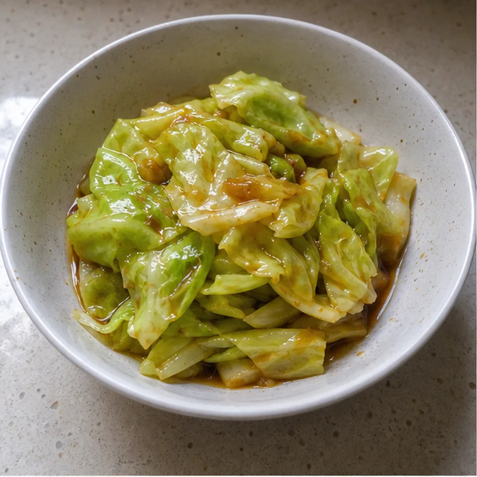 微波手撕包菜 成品图