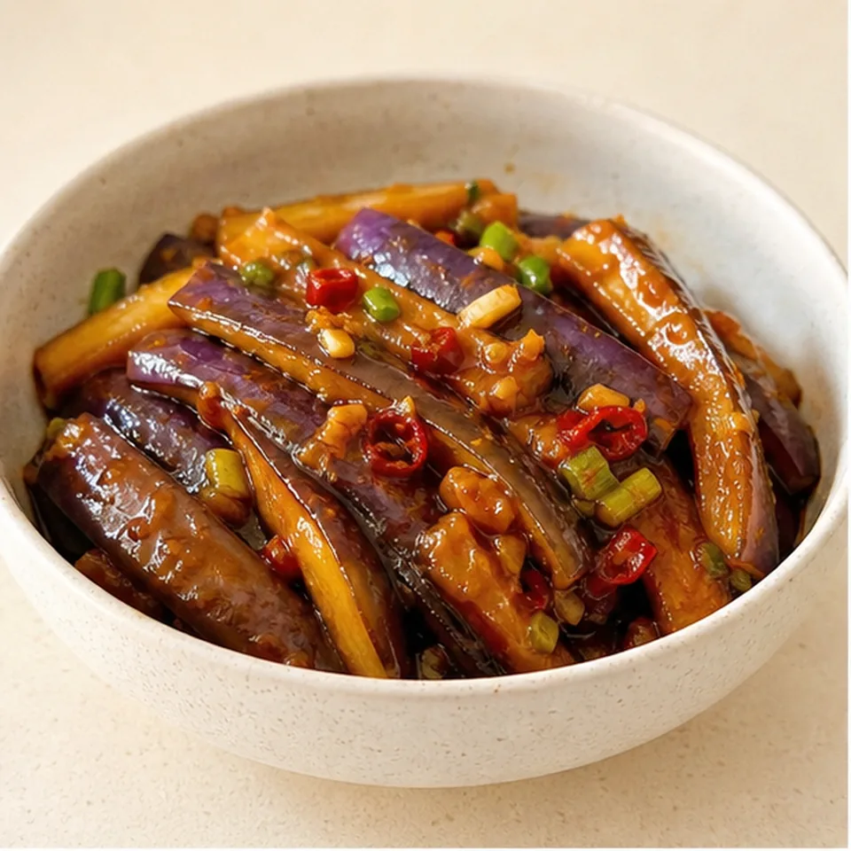 微波鱼香茄子 成品图