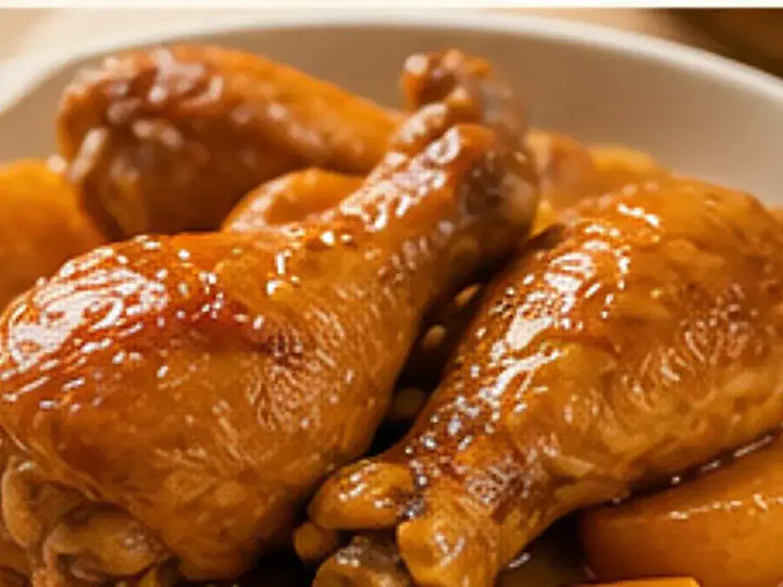 电饭煲蜜汁桃香炖鸡 效果示意图