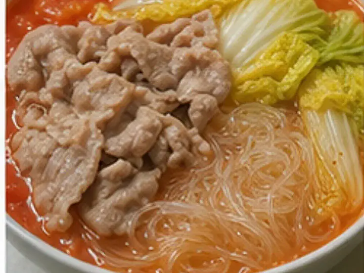 番茄白菜肉片锅