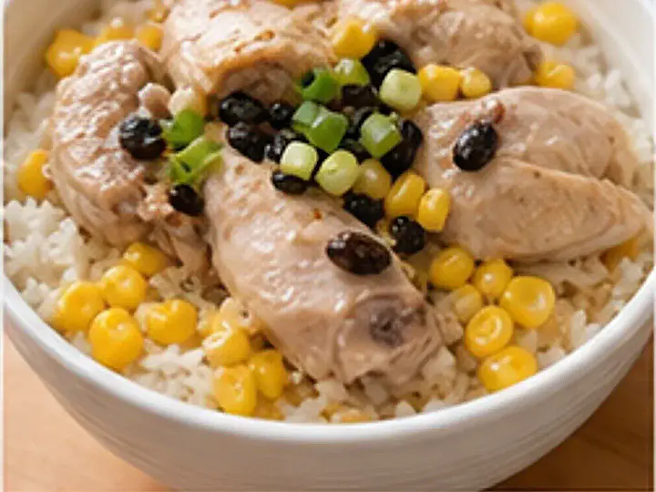 豉汁鸡胸玉米蒸饭