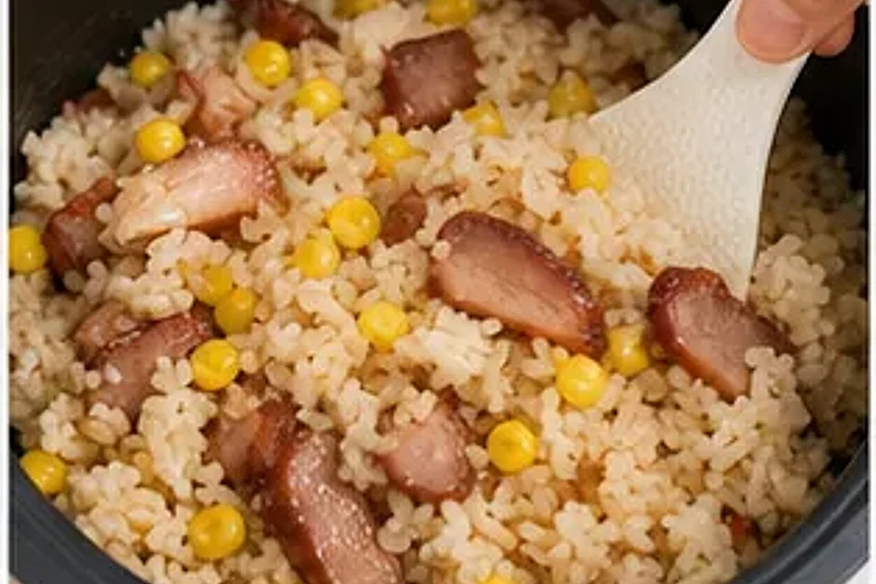 叉烧玉米焖饭 第3步操作图