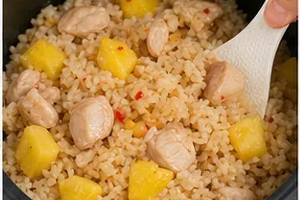 菠萝鸡肉焖饭 第3步操作图