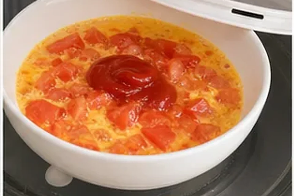 微波炉番茄鸡蛋 第2步操作图