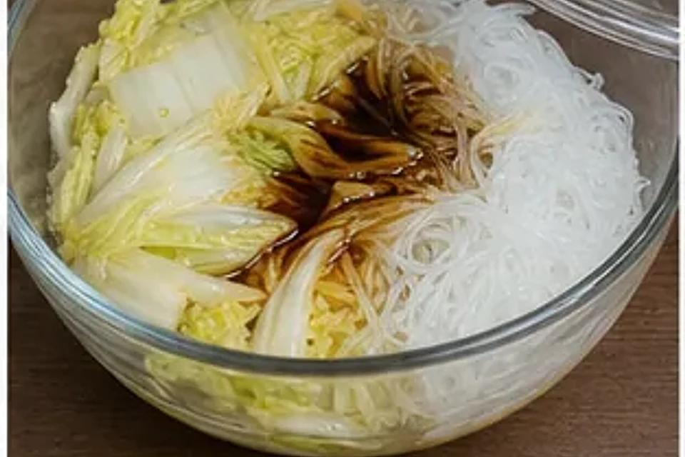 微波炉白菜粉丝煲 第2步操作图