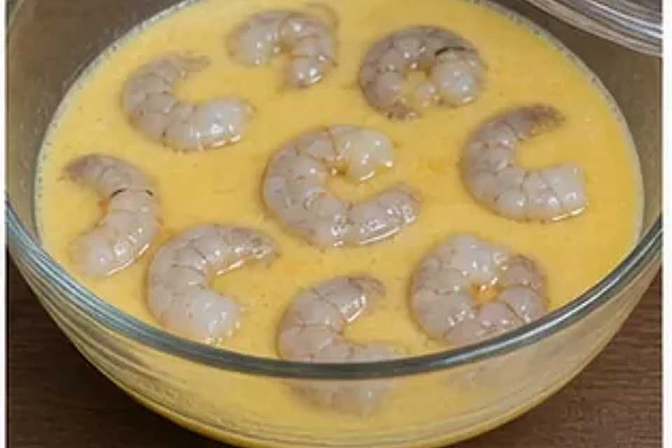 微波炉虾仁蒸蛋 第2步操作图