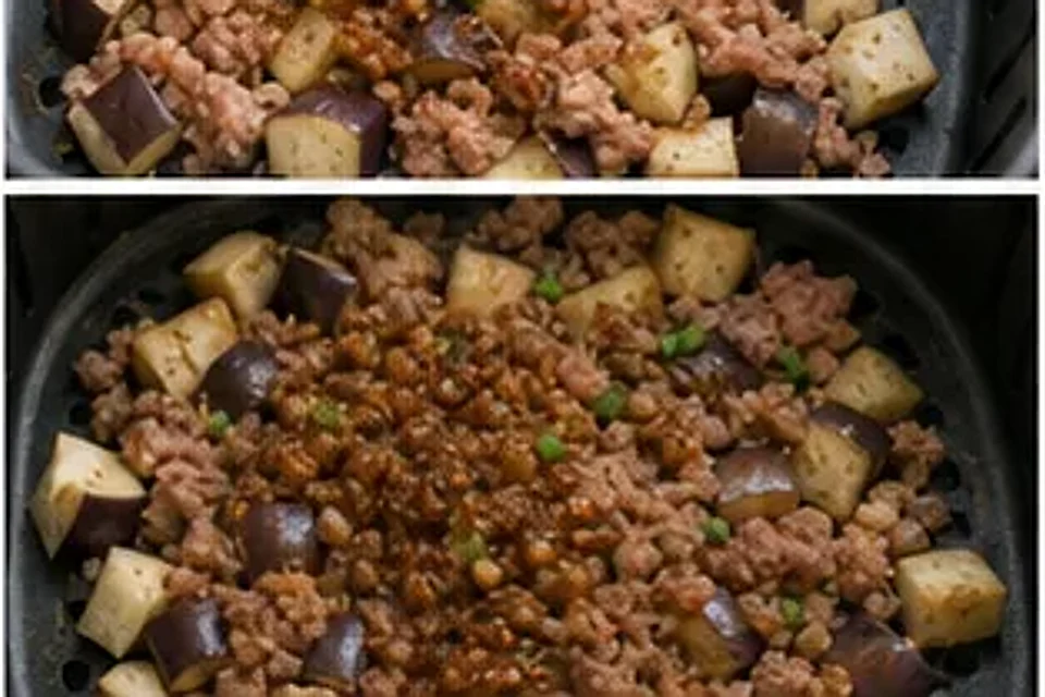 空气炸锅茄子肉末 第3步操作图