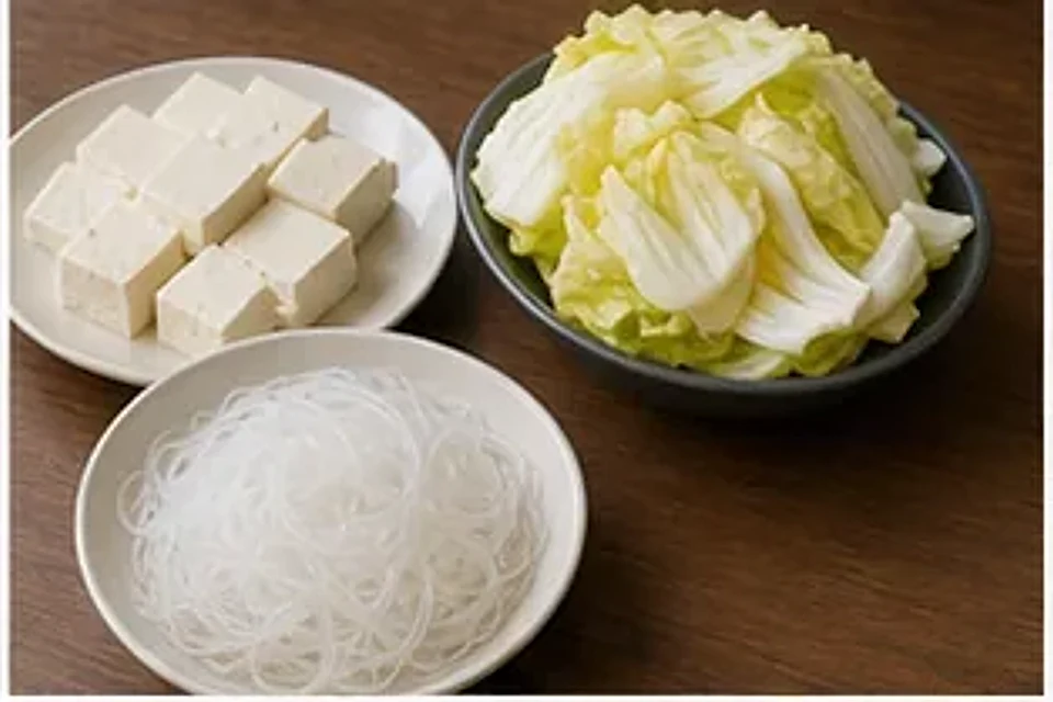 白菜豆腐粉丝锅 第1步操作图