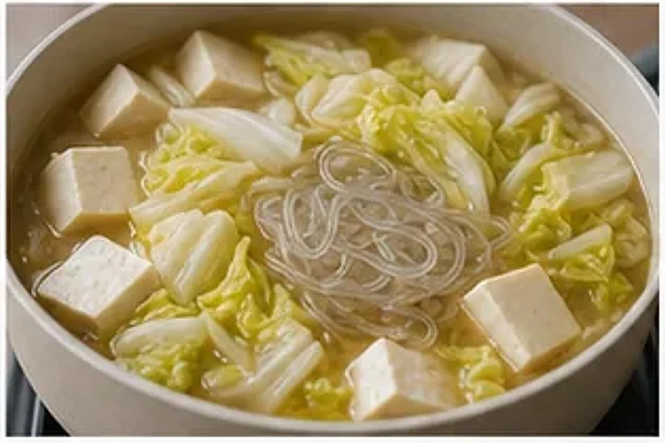 白菜豆腐粉丝锅 第3步操作图