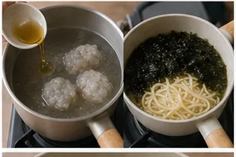 虾滑紫菜汤面 第2步操作图