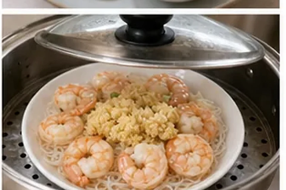 蒸锅蒜蓉粉丝虾 第2步操作图