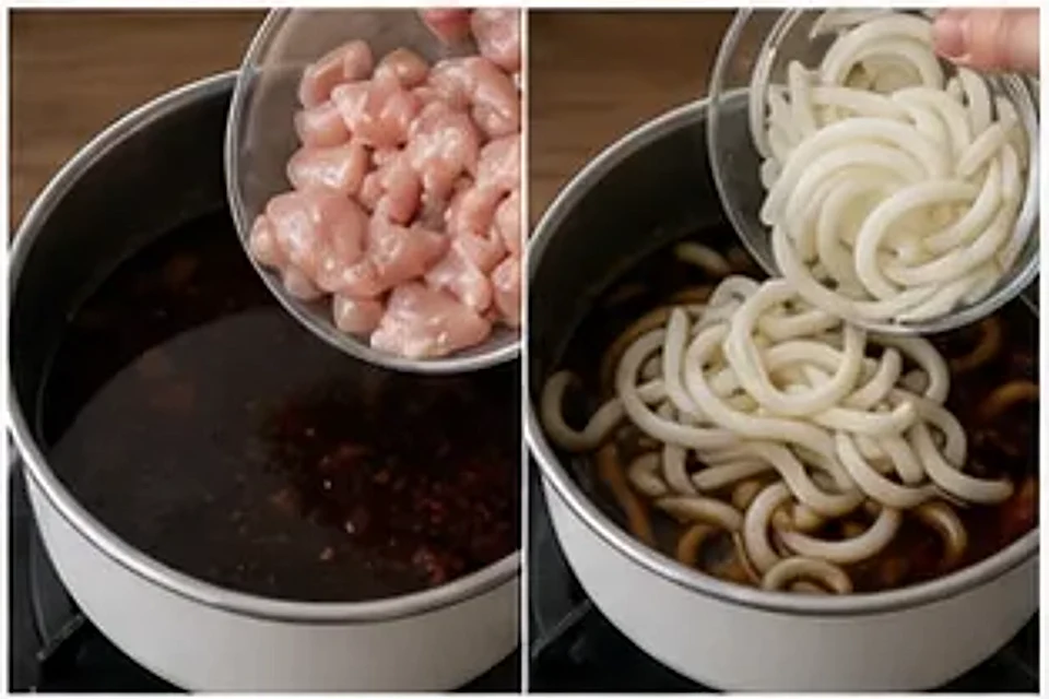 小锅照烧鸡肉乌冬 第2步操作图