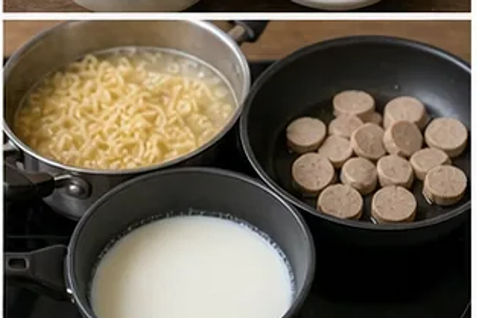 牛奶咖喱泡面 第2步操作图