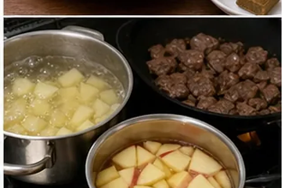 苹果咖喱牛肉 第2步操作图