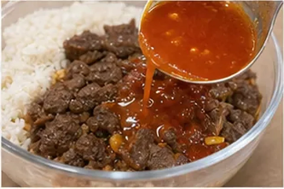 海底捞番茄牛肉拌饭 第2步操作图
