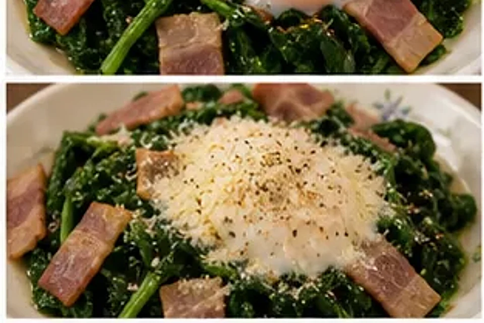 萨莉亚菠菜培根温泉蛋 第3步操作图