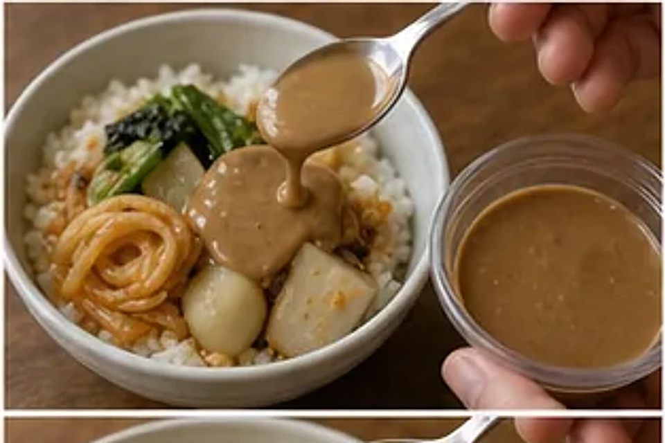 麻辣烫麻酱蒜泥拌饭 第2步操作图