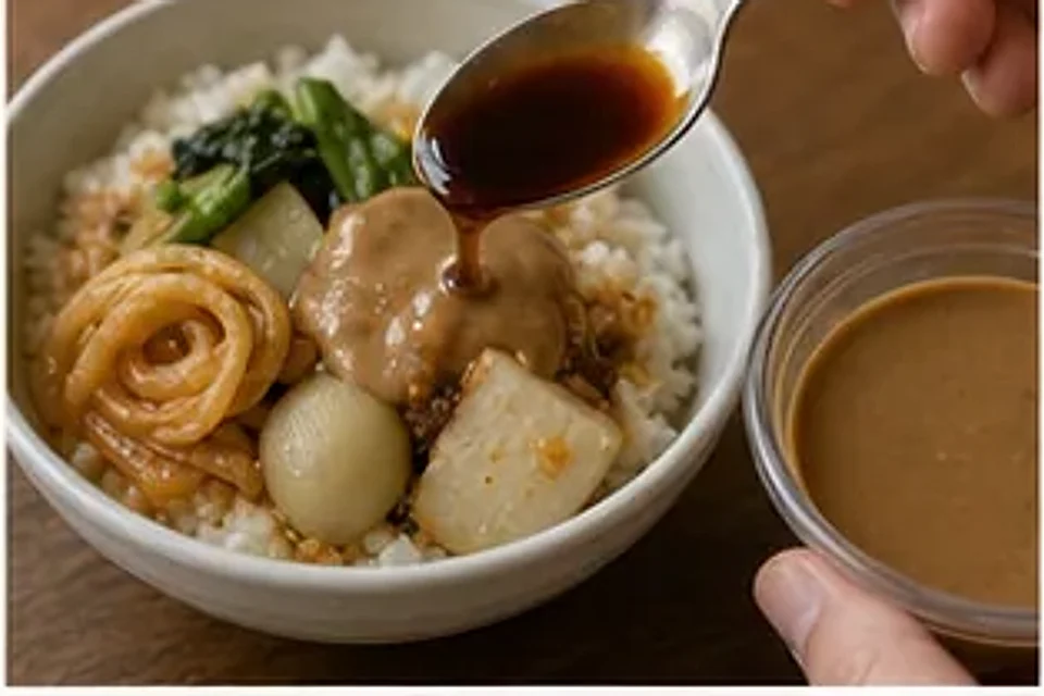 麻辣烫麻酱蒜泥拌饭 第3步操作图