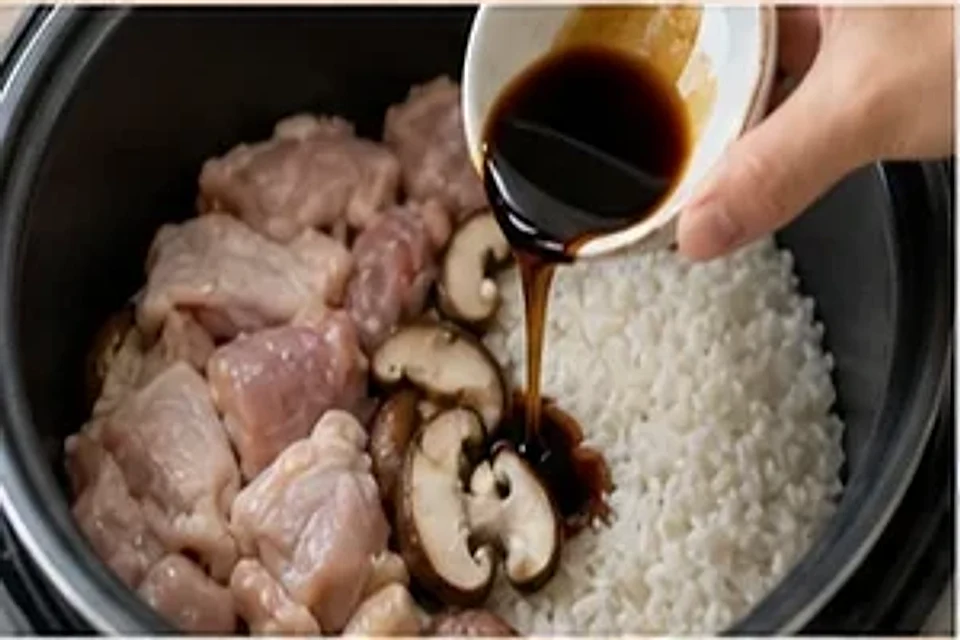 鸡腿香菇焖饭酱香版 第2步操作图