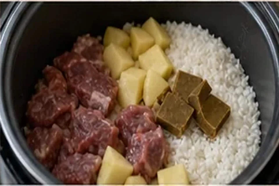 牛肉土豆焖饭咖喱版 第2步操作图