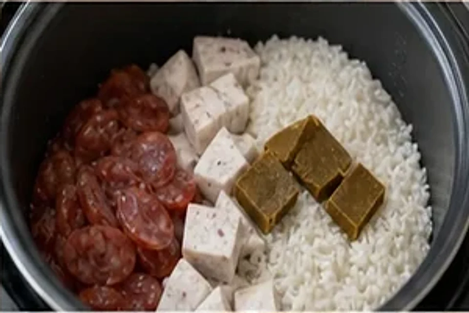 腊肠芋头焖饭咖喱版 第2步操作图