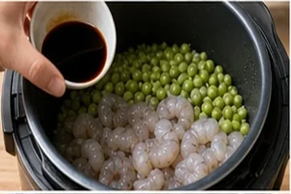 虾仁豌豆焖饭酱香版 第2步操作图