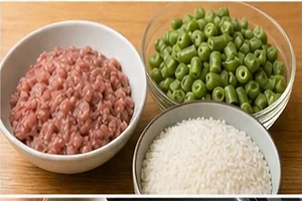 豆角肉末焖饭咖喱版 第1步操作图