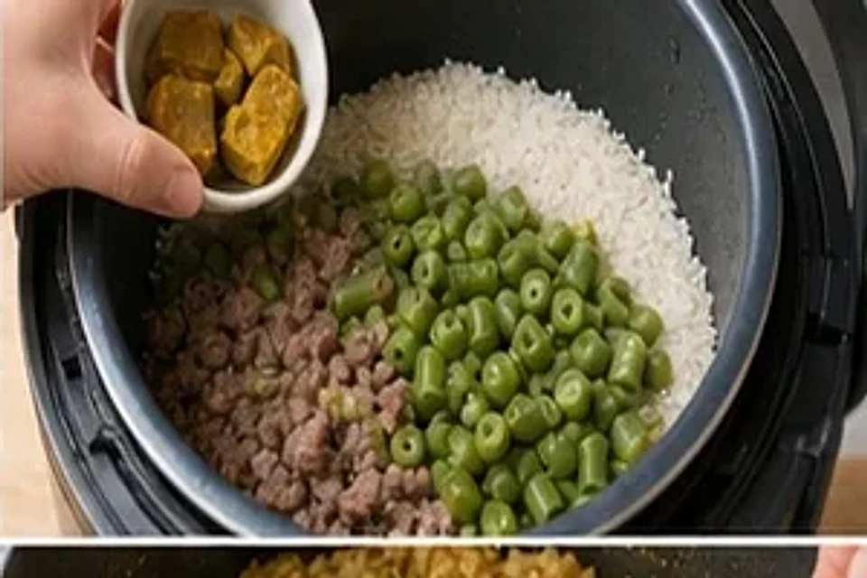 豆角肉末焖饭咖喱版 第2步操作图