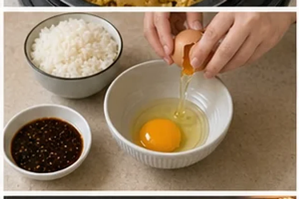 鸡蛋豆腐盖饭黑椒版 第1步操作图