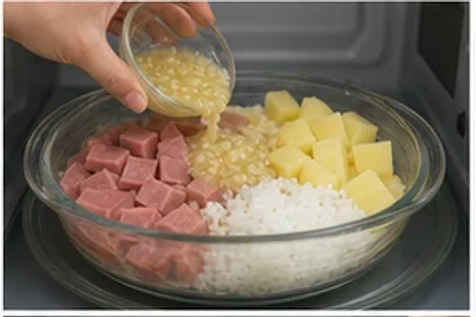土豆火腿焗饭蒜香版 第2步操作图