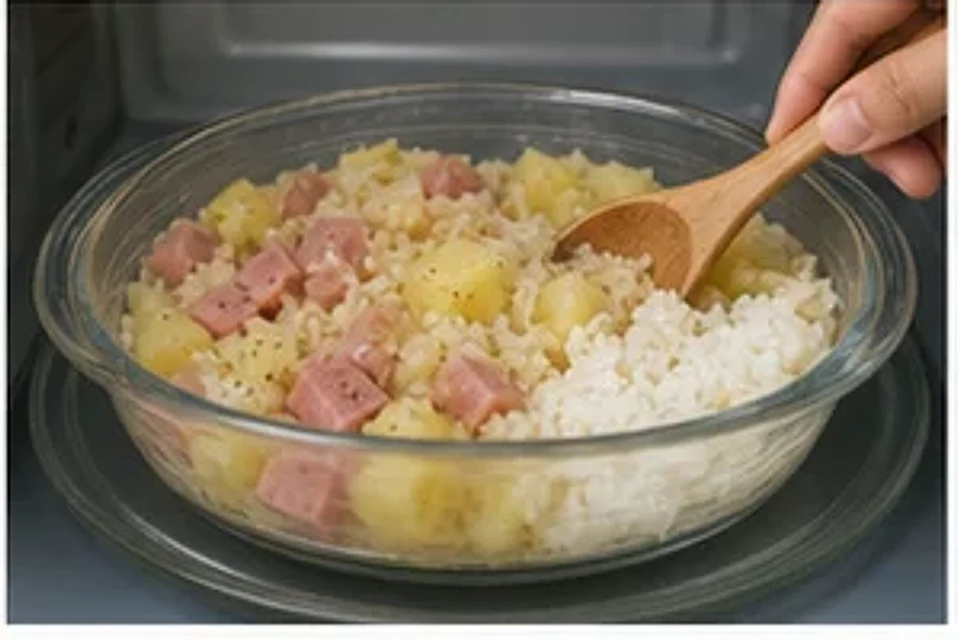 土豆火腿焗饭蒜香版 第3步操作图