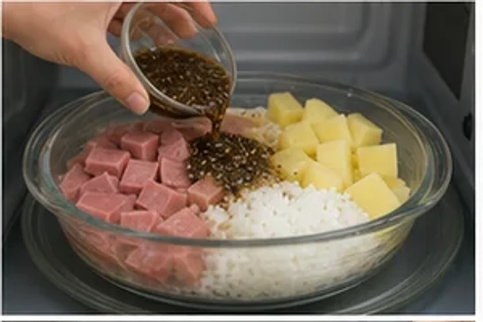 土豆火腿焗饭黑椒版 第2步操作图