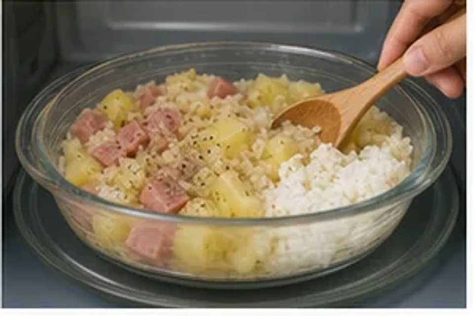 土豆火腿焗饭黑椒版 第3步操作图